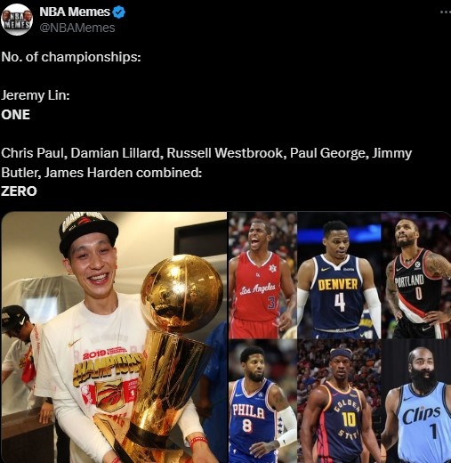 开云注册网址-美媒盘点：林书豪一冠在手，哈登保罗利拉德威少乔治等众星皆无冠